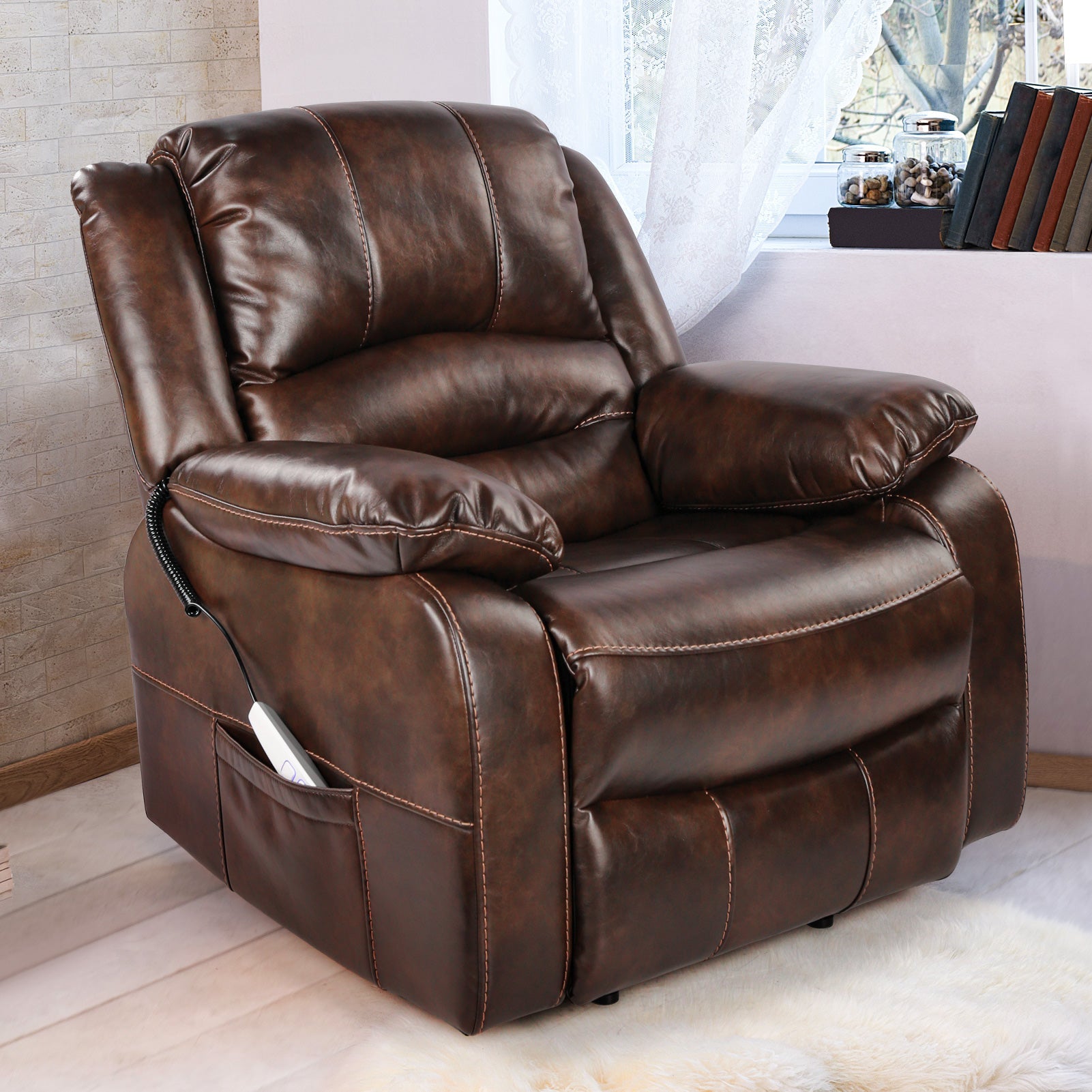 Faux leather deals recliners on sale